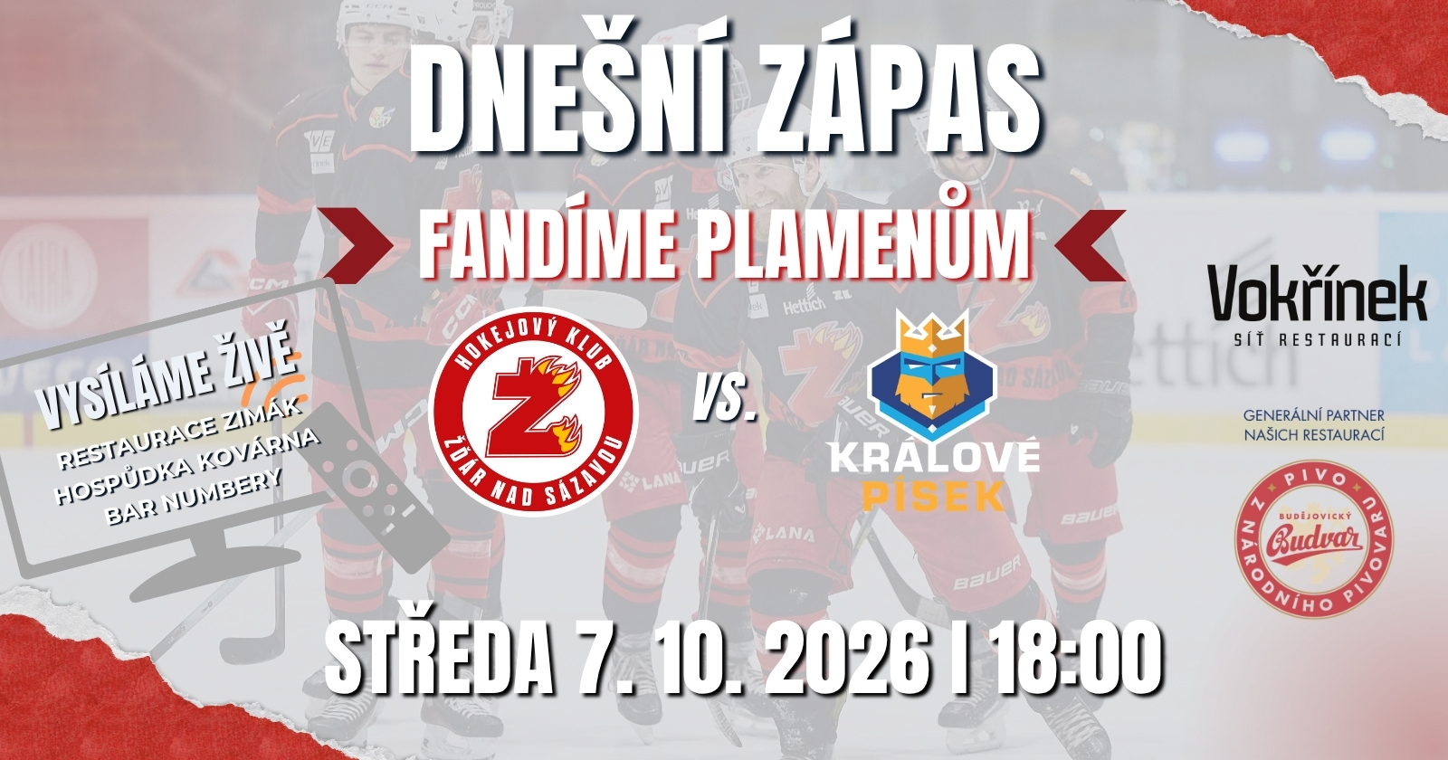 🔥 DNEŠNÍ ZÁPAS: FANDÍME PLAMENŮM! 🏒